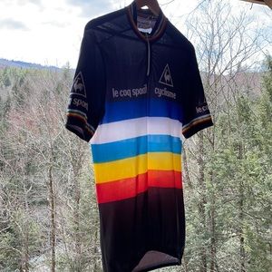 Vintage Le Coq Sportif Cyclisme cycling jersey - “M-2/3.” Made in Italy.